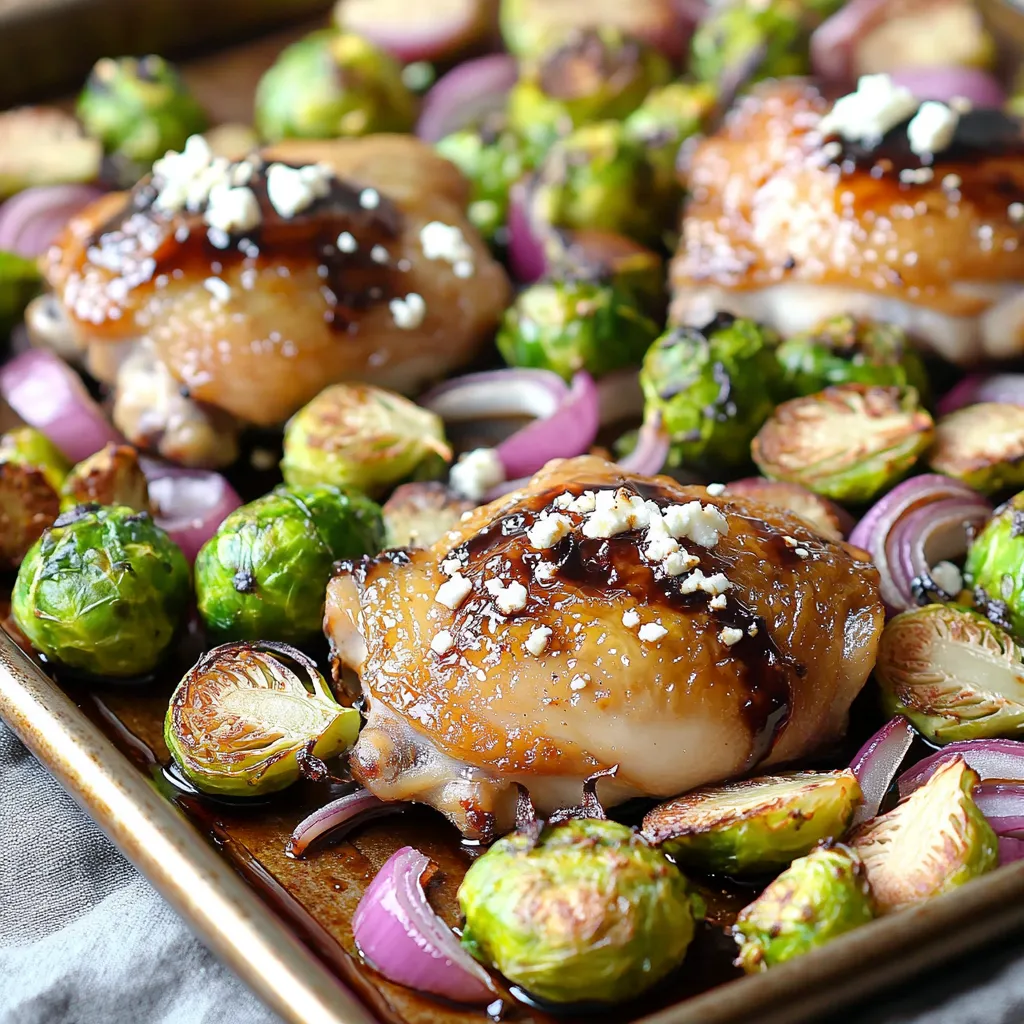 Sheet-Pan Balsamic Chicken &#038; Brussels Sprouts Delight