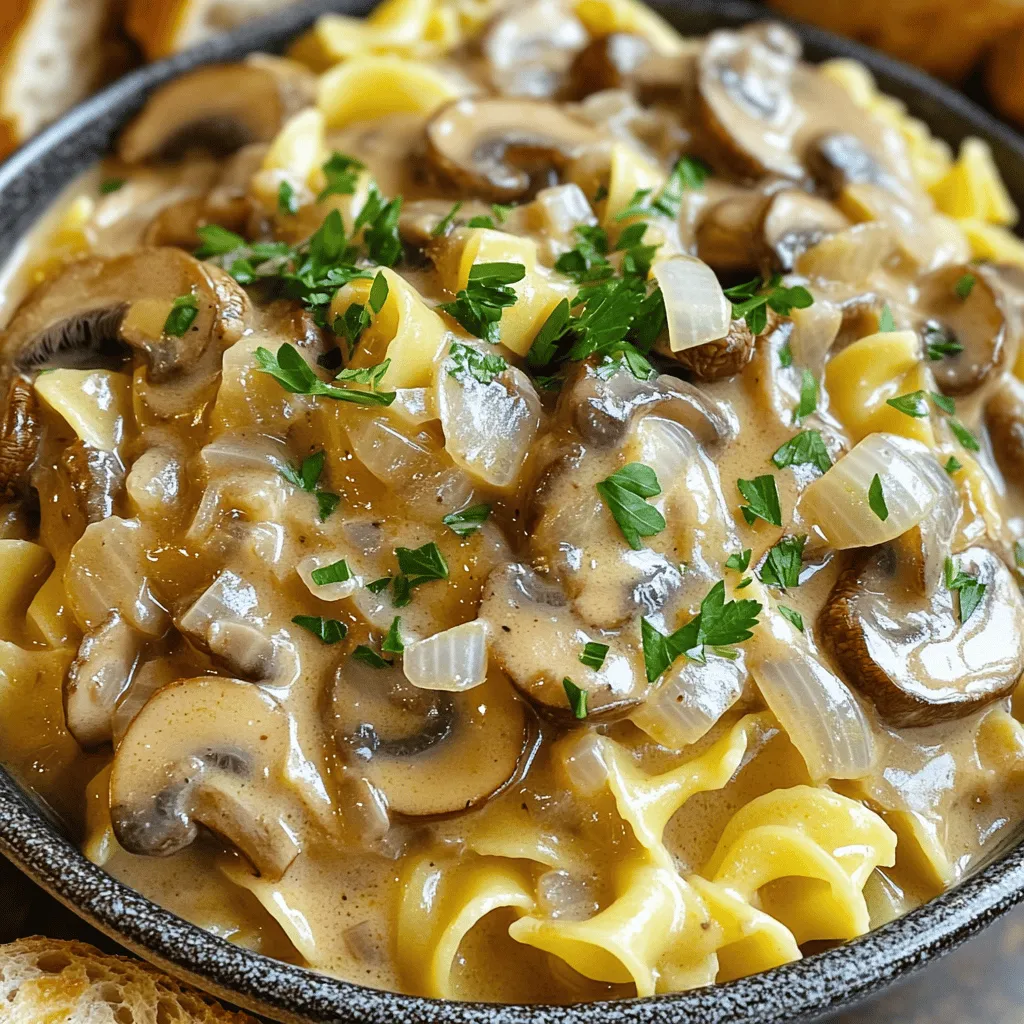 Slow Cooker Creamy Mushroom Stroganoff Delightful Dish