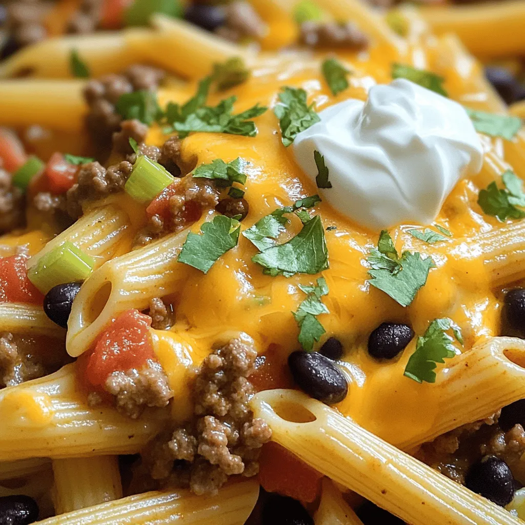 To make Cowboy Pasta, gather these key items: - 8 oz penne pasta - 1 lb ground beef - 1 can (15 oz) black beans, rinsed and drained - 1 can (15 oz) diced tomatoes with green chilies - 1 cup corn (frozen or canned) - 1 medium onion, chopped - 2 cloves garlic, minced - 2 tablespoons chili powder - 1 teaspoon smoked paprika - 1 teaspoon cumin - 1 teaspoon salt - ½ teaspoon black pepper - 1 cup shredded cheddar cheese - 2 tablespoons olive oil