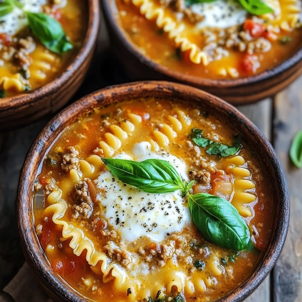 One Pot Lasagna Soup Hearty and Easy Dinner Recipe