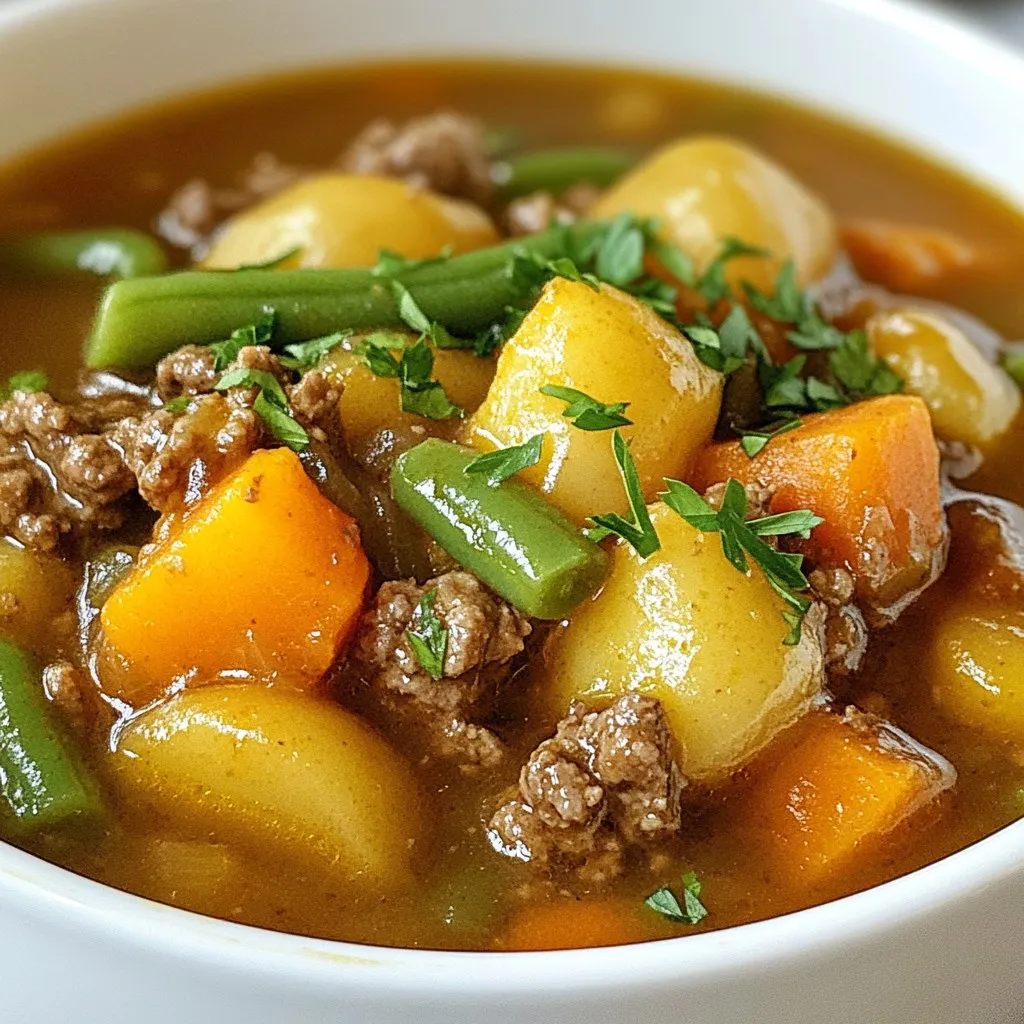 Hearty Hamburger Stew Savory and Comforting Recipe