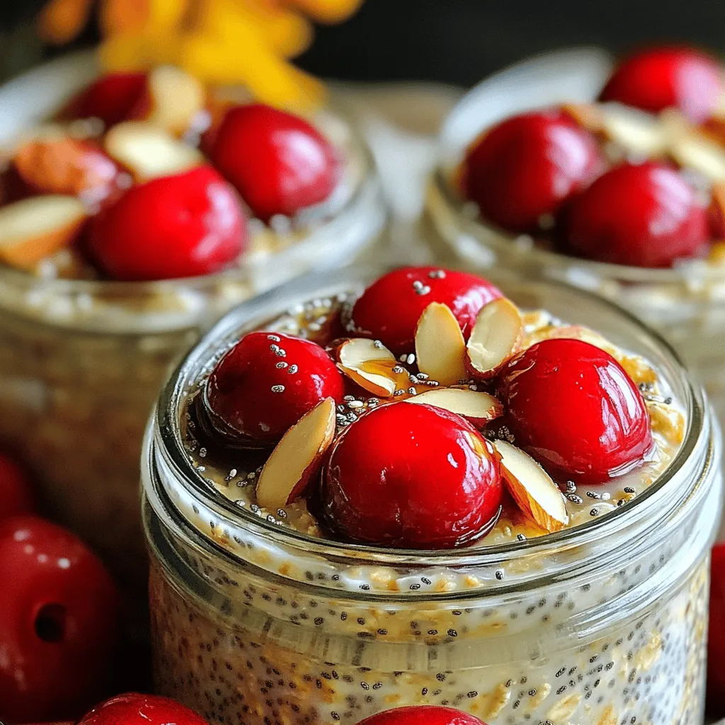 Cherry Almond Overnight Oats Easy and Healthy Recipe