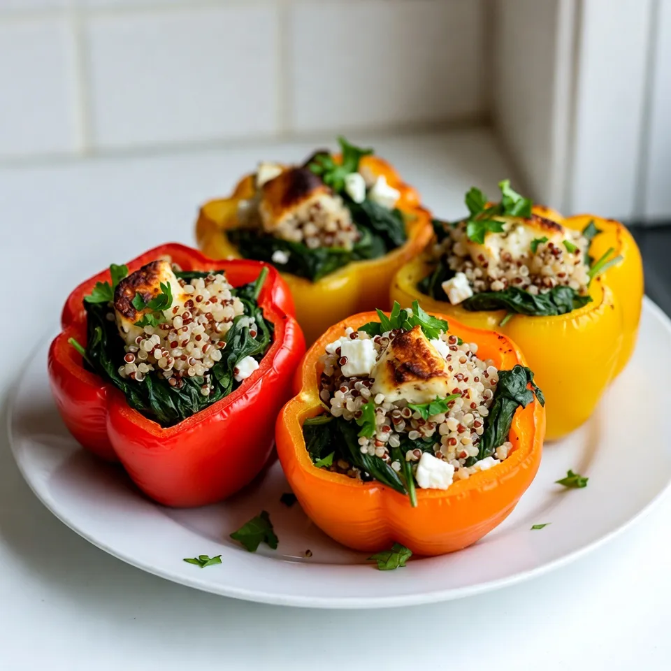 Spinach Feta Stuffed Peppers Healthy Flavorful Dish