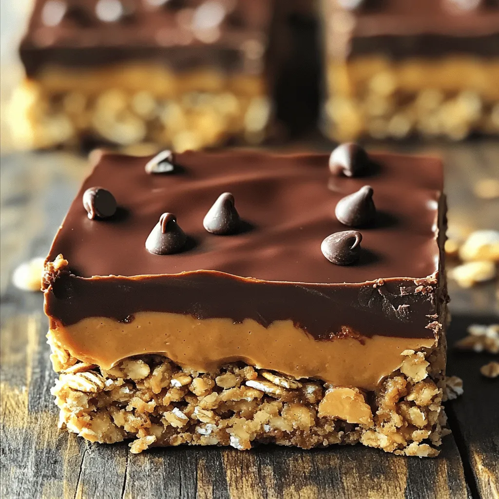 No-Bake Chocolate Peanut Butter Oat Bars Recipe