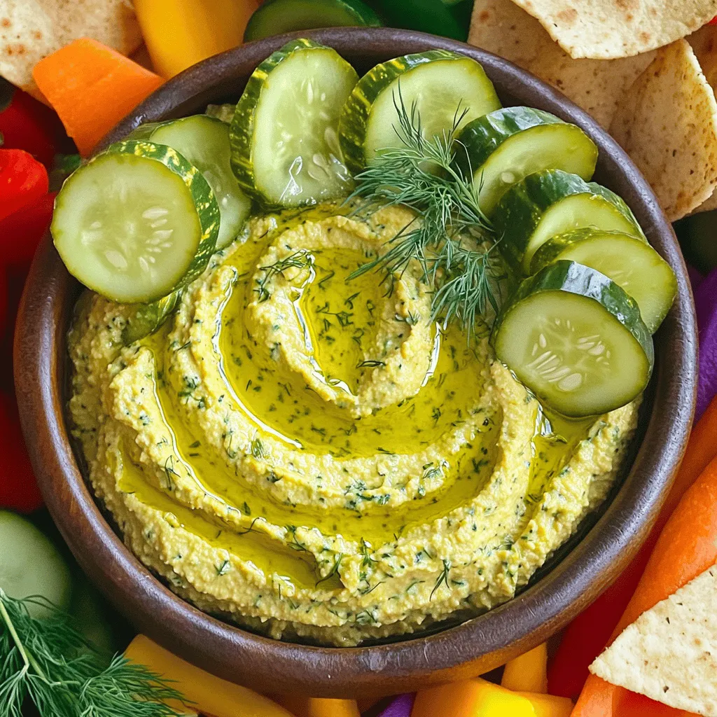 Spicy Dill Pickle Hummus Flavorful and Easy Recipe