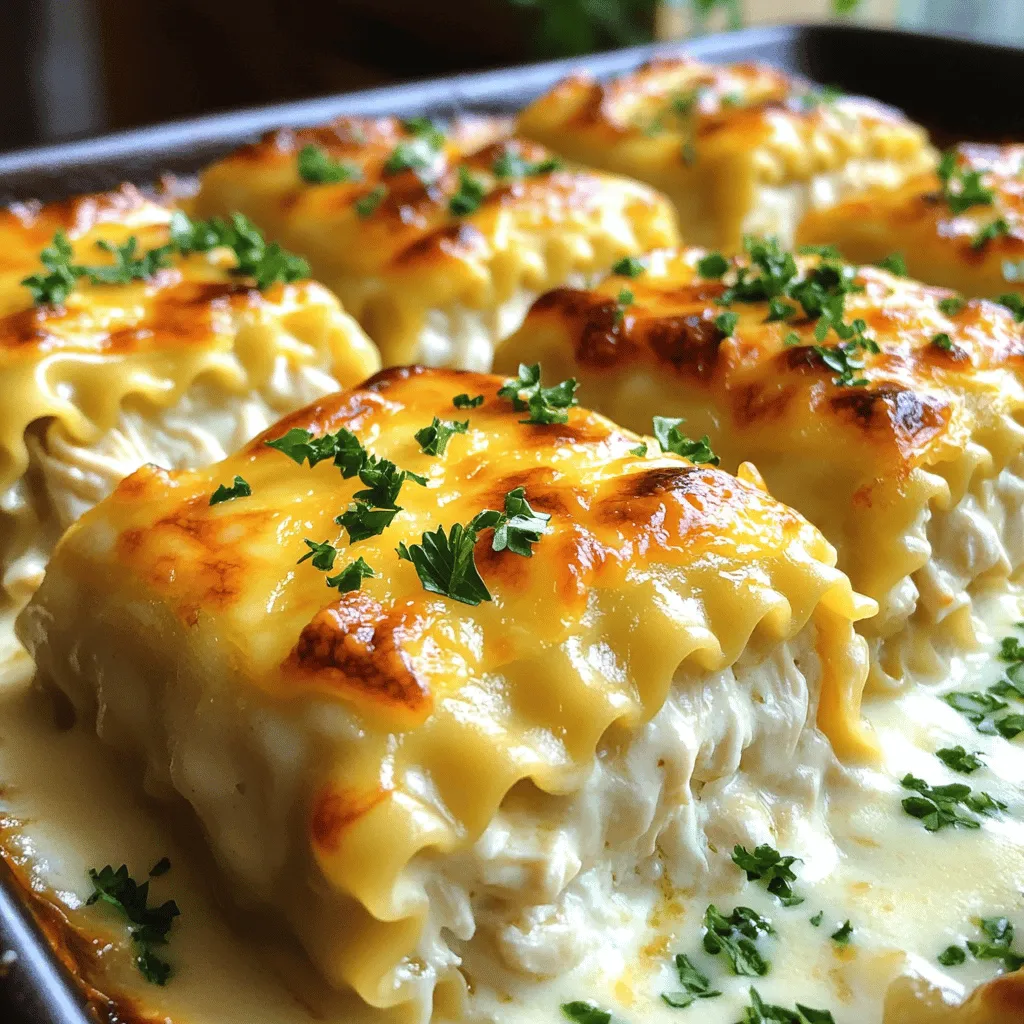 Chicken Alfredo Lasagna Roll Ups Tasty and Simple Dish