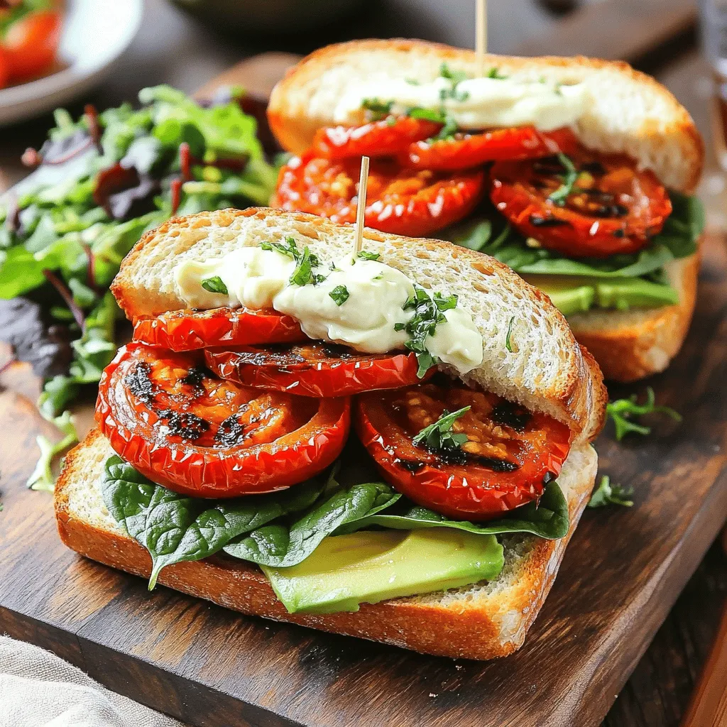 Roasted Tomato Sandwiches with Vegan Aioli Delight