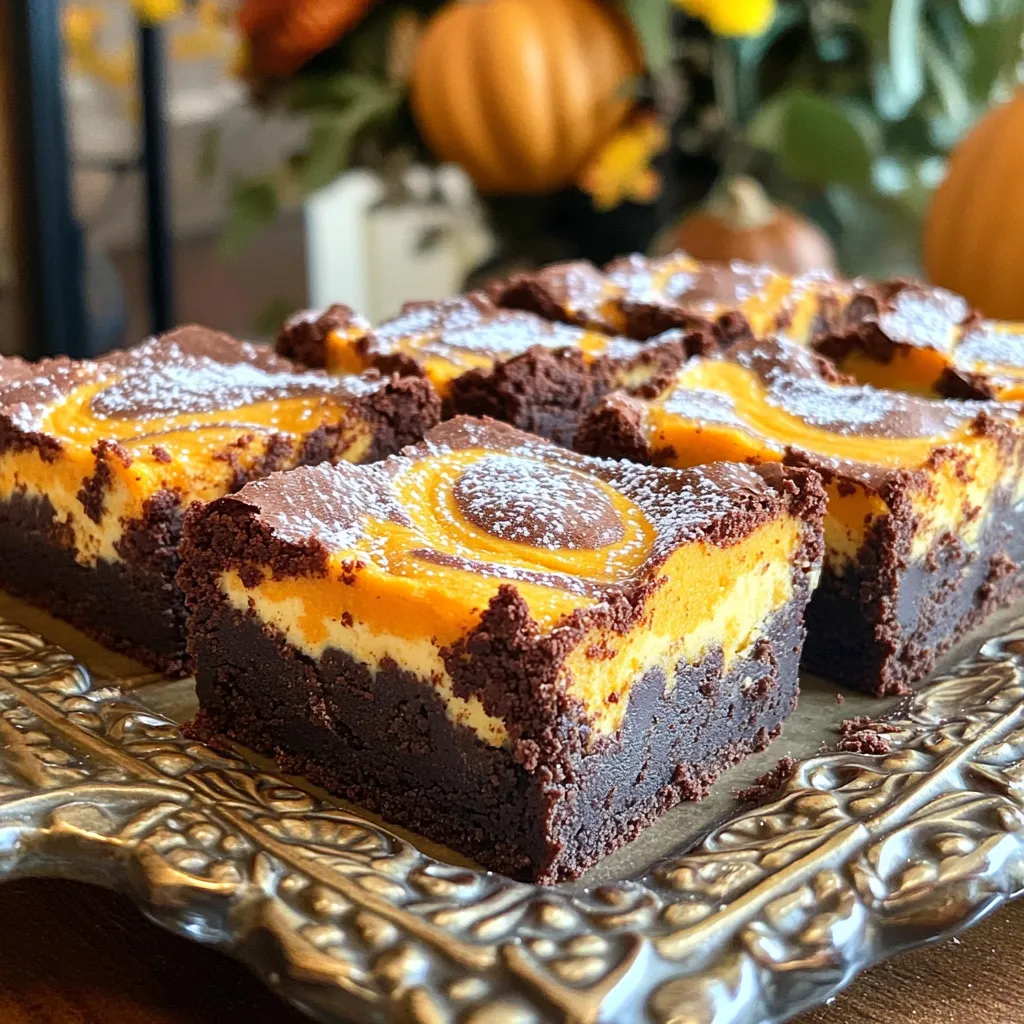 Pumpkin Cheesecake Swirl Brownies Delightful Treat