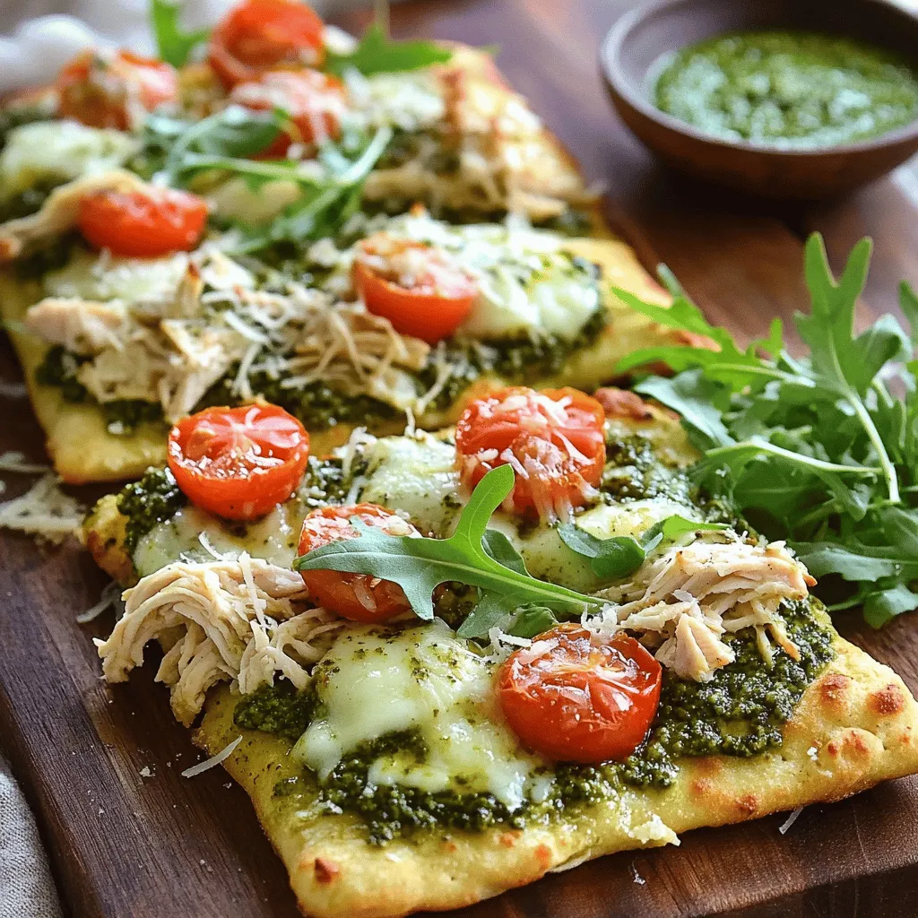 Pesto Chicken Flatbread Quick and Easy Meal Idea
