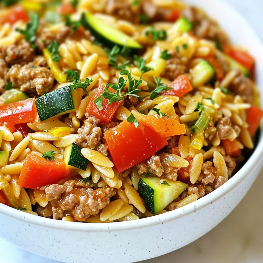 Ground Turkey and Orzo Flavorful One-Pan Recipe
