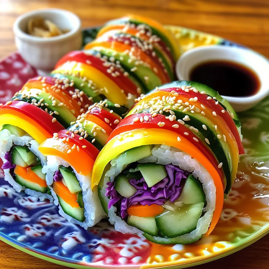 Rainbow Veggie Sushi Rolls Fresh and Colorful Delight