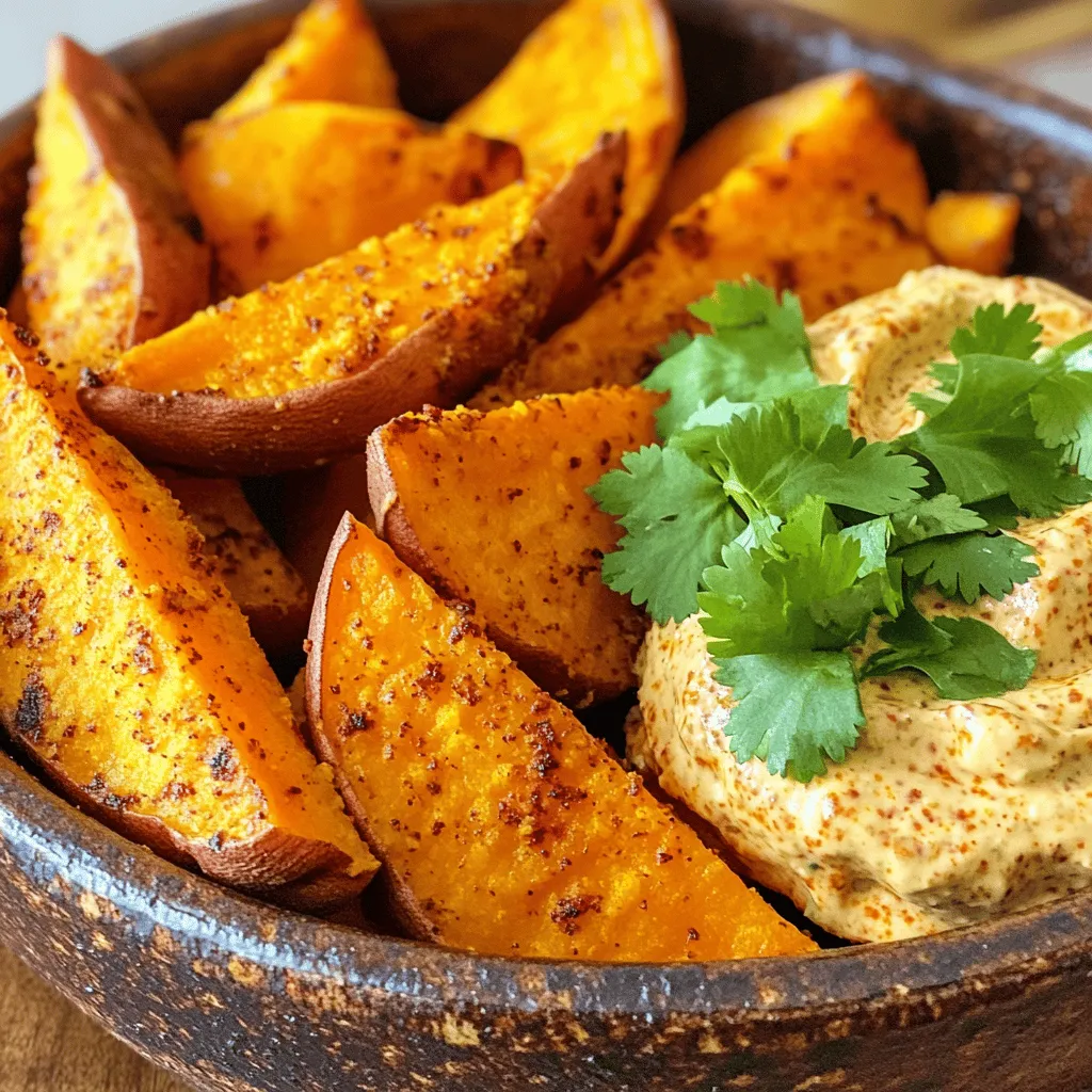 Air Fryer Sweet Potato Wedges With Chipotle Dip Delight