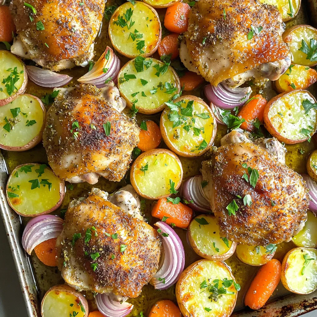 Herb Roasted Chicken &#038; Potato Sheet Pan Delightful Meal