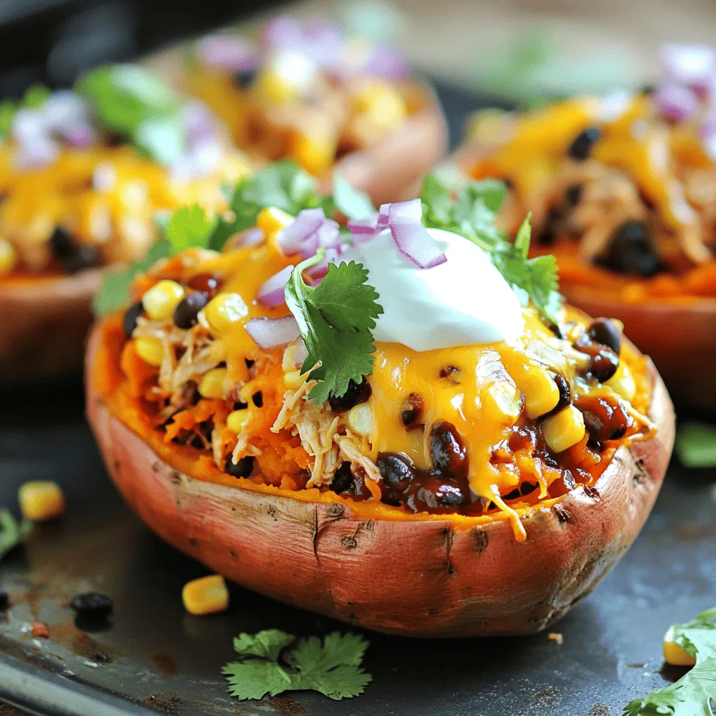 BBQ Chicken Stuffed Sweet Potatoes Tasty and Filling