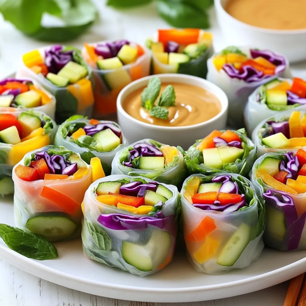Rainbow Veggie Spring Rolls Colorful and Nutritious Dish