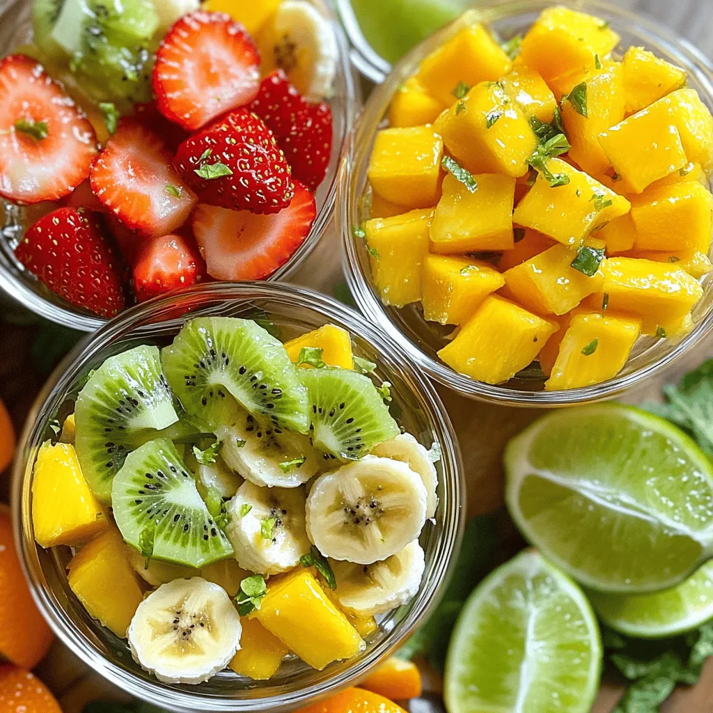 Tropical Fruit Salad with Honey Lime Dressing Delight