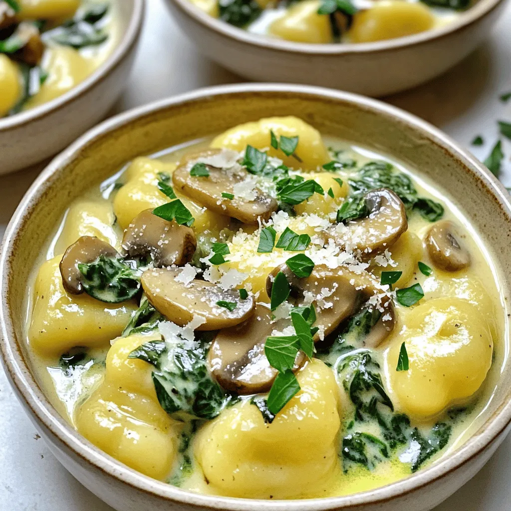 Creamy Spinach Mushroom Gnocchi Delightful Dish