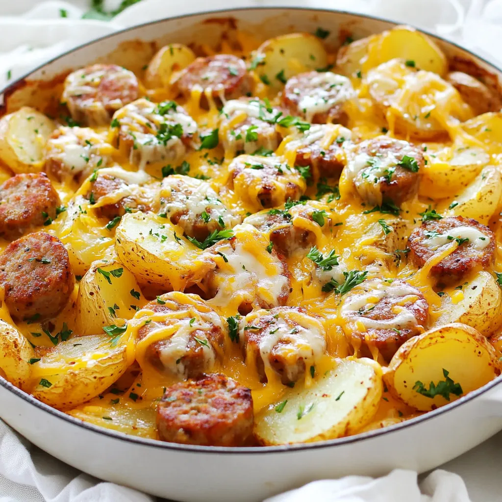 Cheesy Ranch Potato Sausage Skillet Delightful Dish