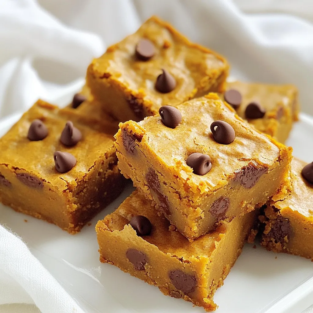 Pumpkin Chocolate Chip Blondies Delightful Fall Treat