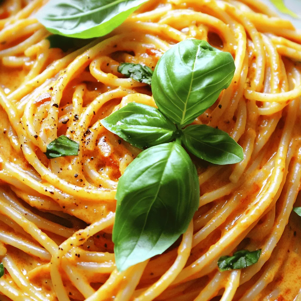 Vegan Creamy Roasted Red Pepper Pasta Delight
