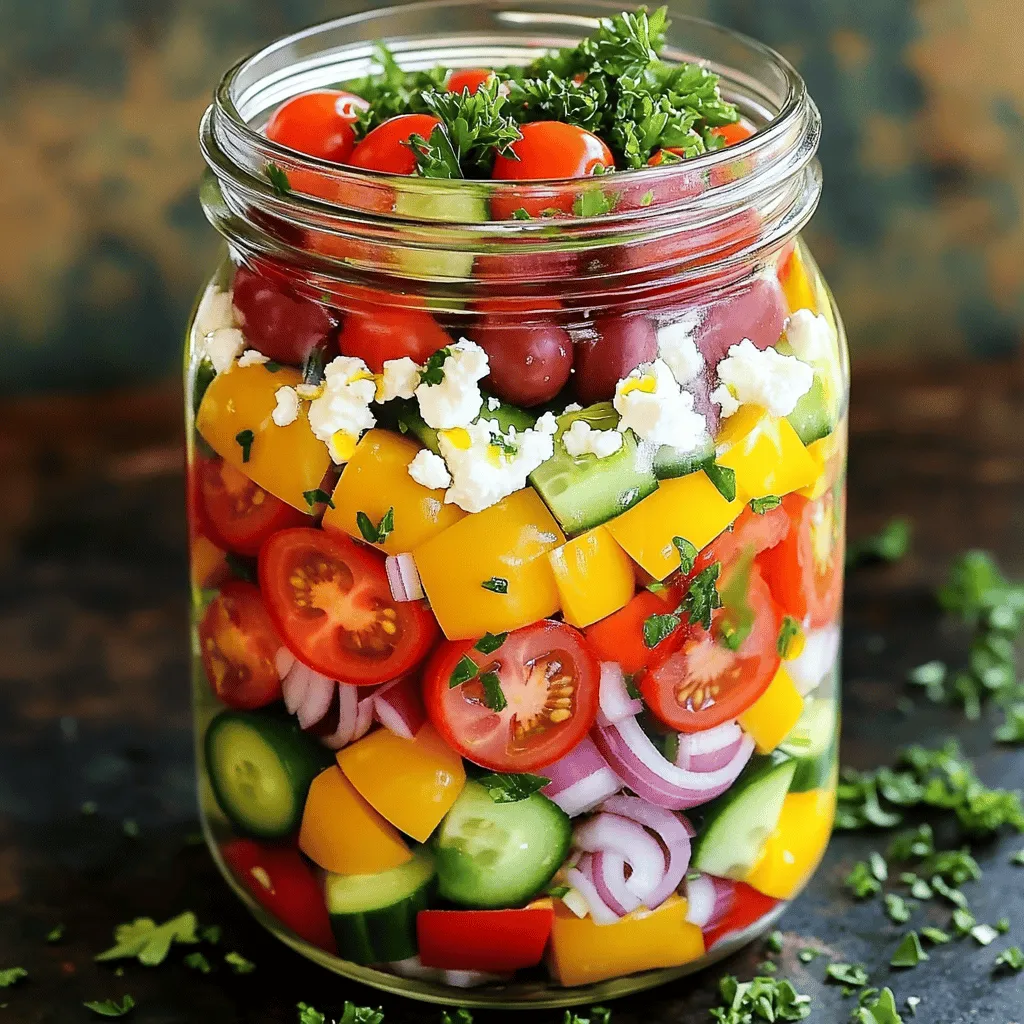 Mason Jar Greek Salad Fresh and Flavorful Meal Prep