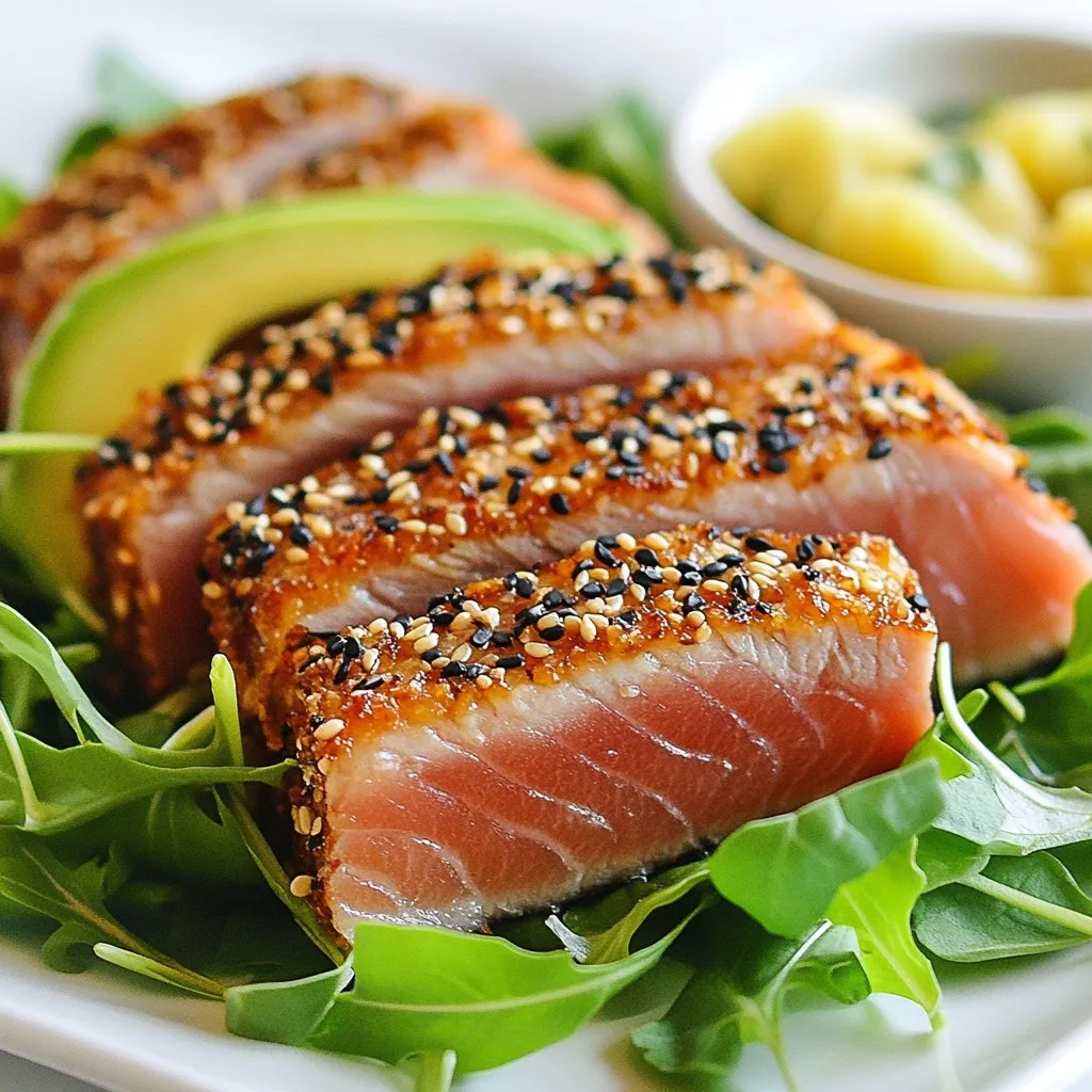 Savory Sesame Crusted Ahi Tuna Easy Cook Recipe