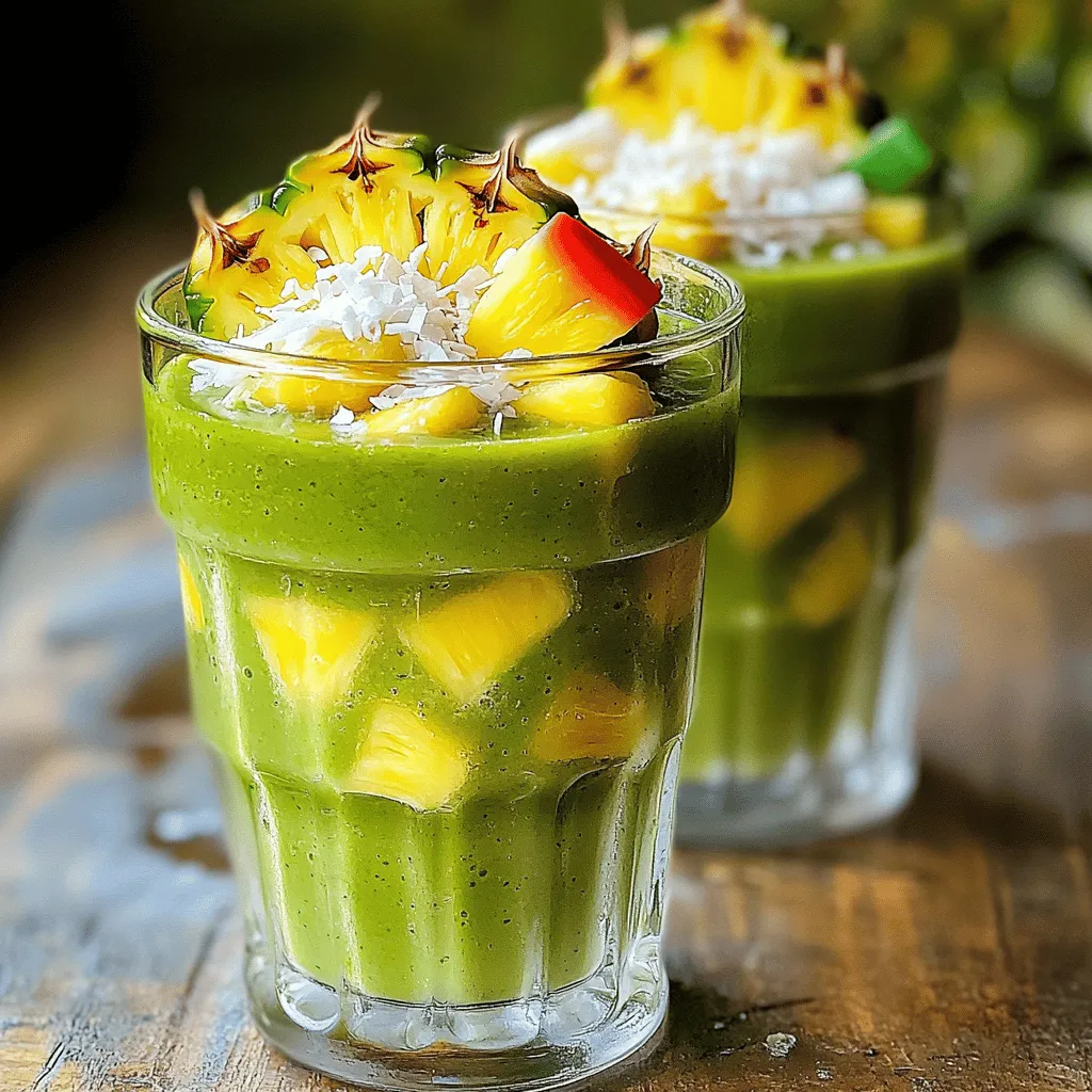 Coconut Pineapple Matcha Freeze Tasty Refreshing Treat