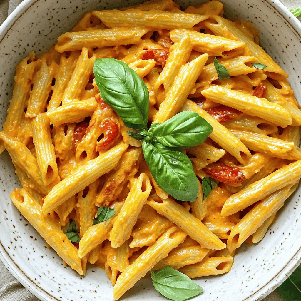 Vegan Creamy Roasted Red Pepper Pasta Delight
