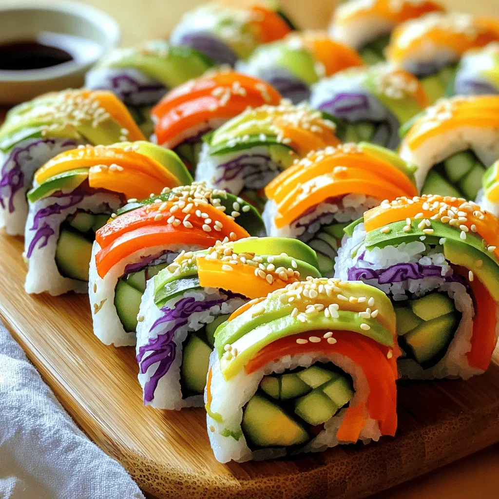 Rainbow Veggie Sushi Rolls Delightful and Fresh Recipe
