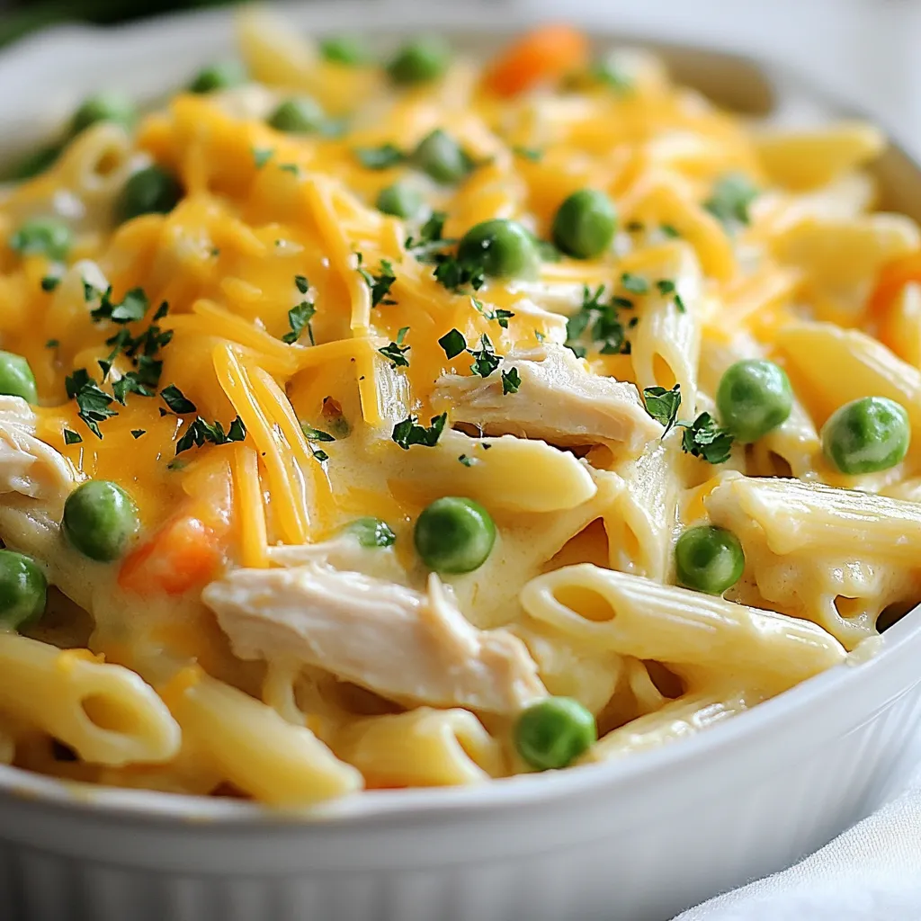 Chicken Pot Pie Pasta Comforting and Creamy Dish