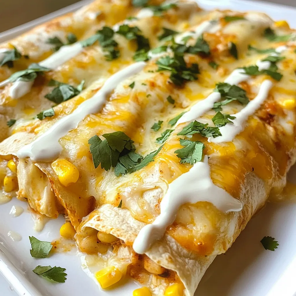 Chicken Enchiladas with White Sauce Simple Recipe