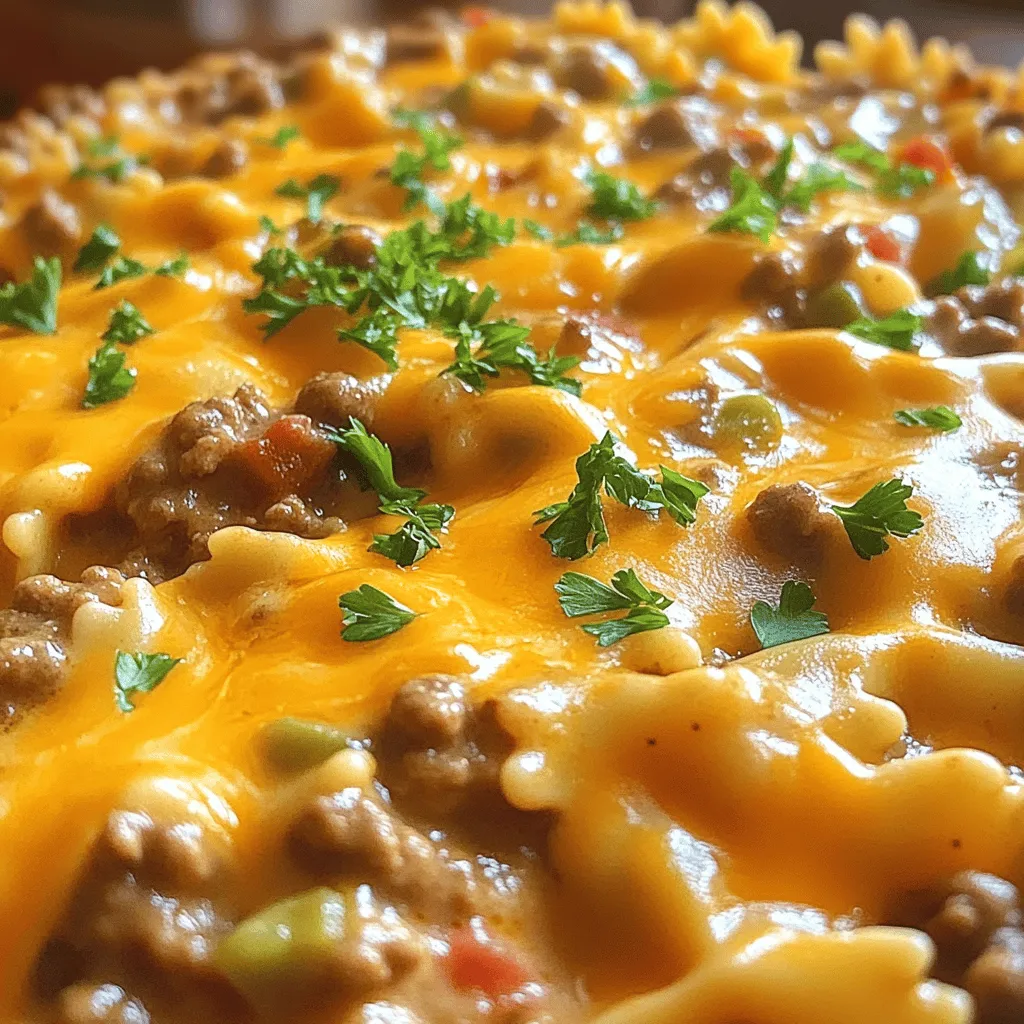 Cheesy Beef and Bowtie Pasta Satisfying Family Meal