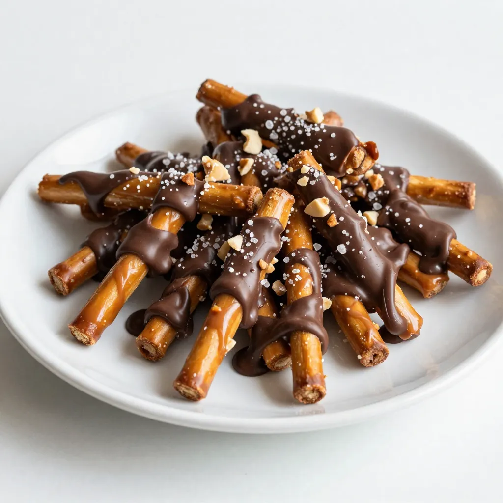 Salted Caramel Pretzel Bark Tasty Sweet Snack Recipe