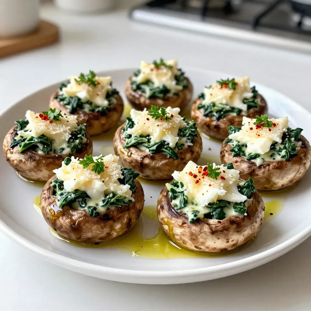 Cheesy Spinach Stuffed Mushrooms Savory Delight