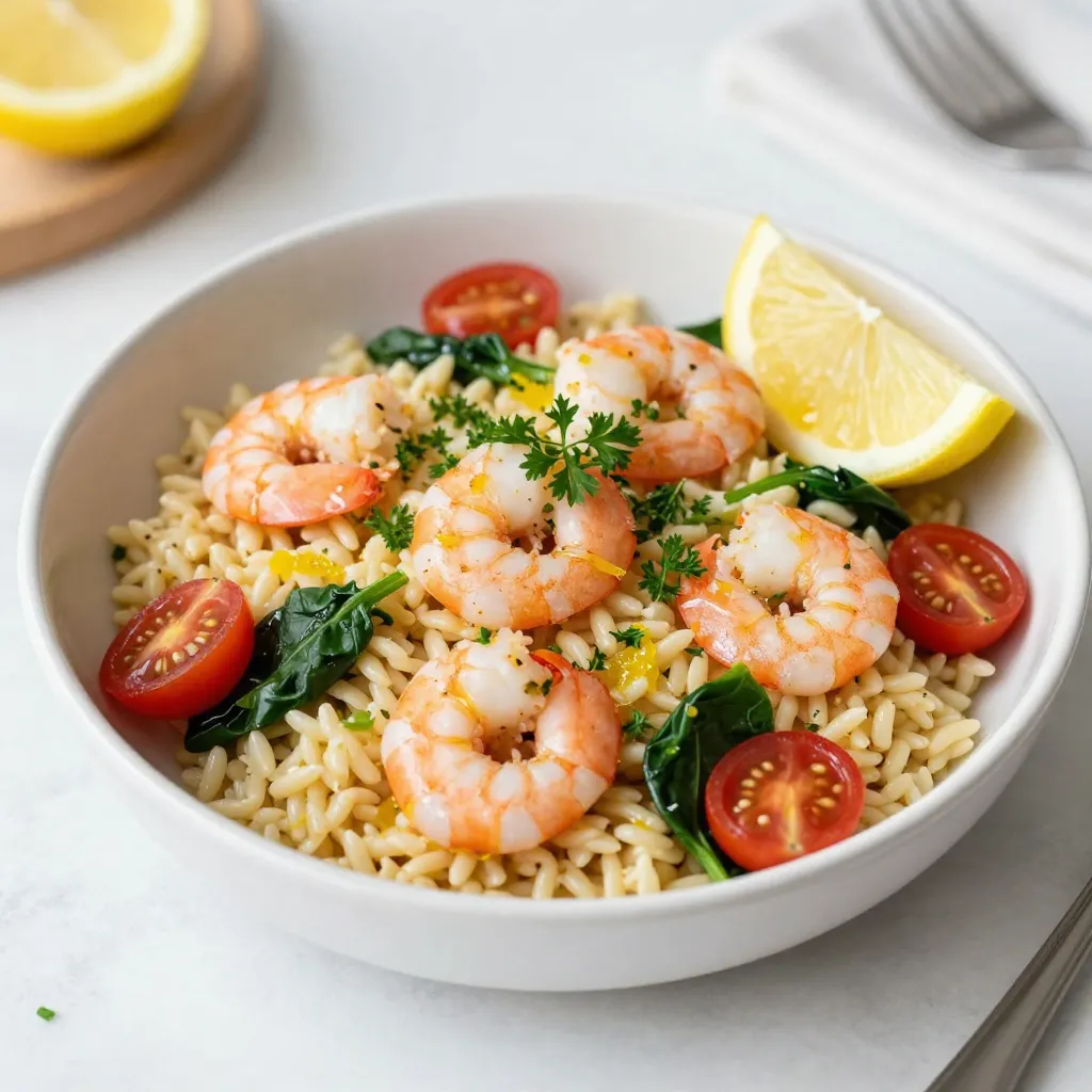 Lemon Garlic Orzo with Shrimp Flavorful and Simple Meal