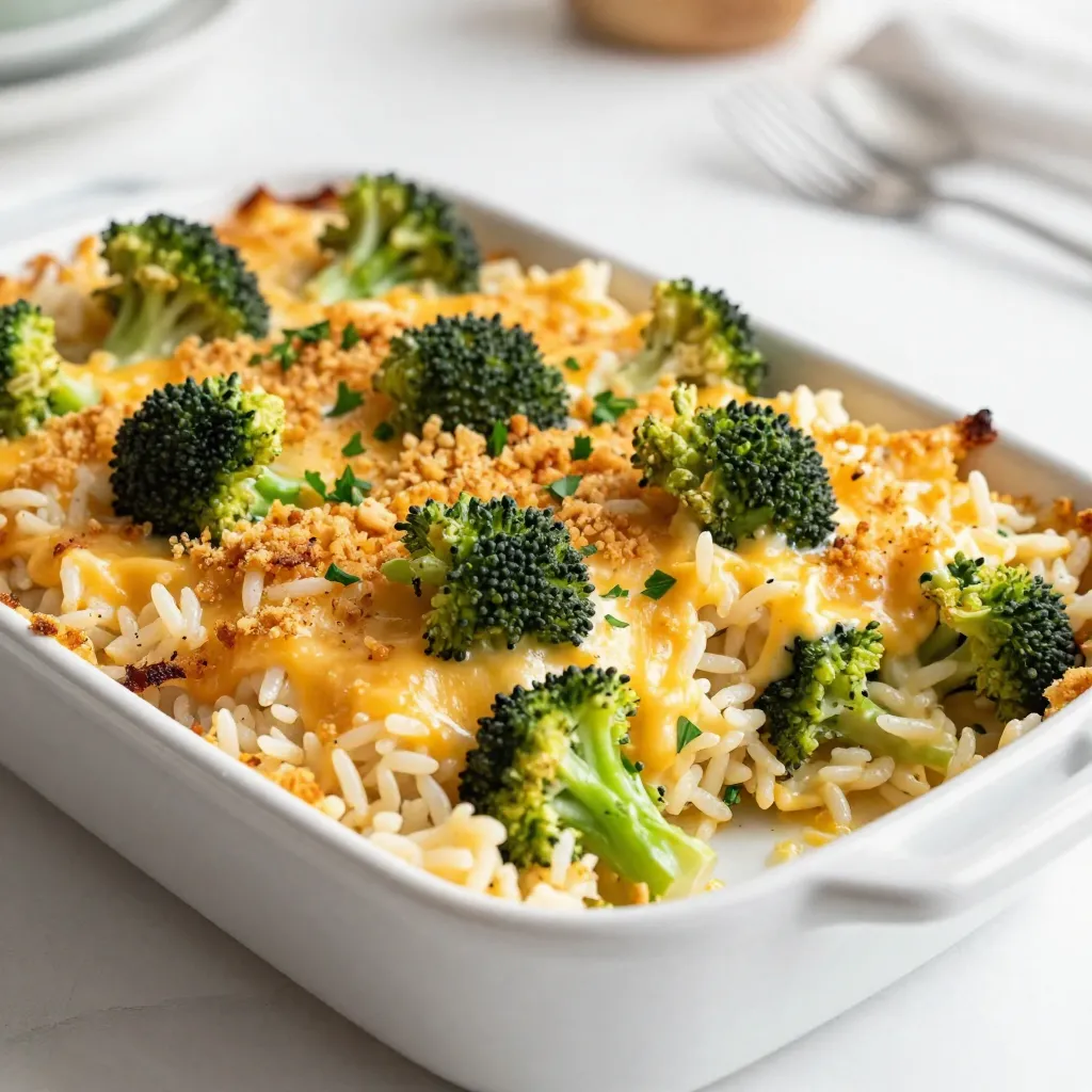Cheesy Broccoli Rice Casserole Easy Comfort Food Dish