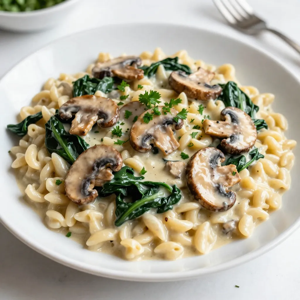 Creamy Mushroom Spinach Orzo Flavorful and Easy Dish