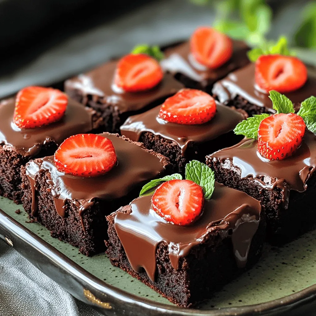 Chocolate Dipped Strawberry Brownies Flavorful Delight