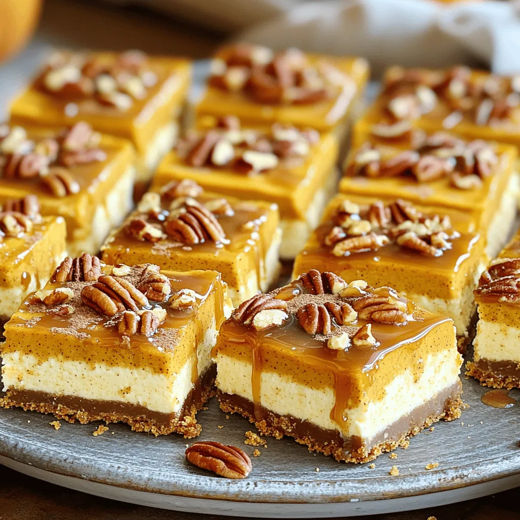 Caramel Pecan Pumpkin Cheesecake Bars Delight