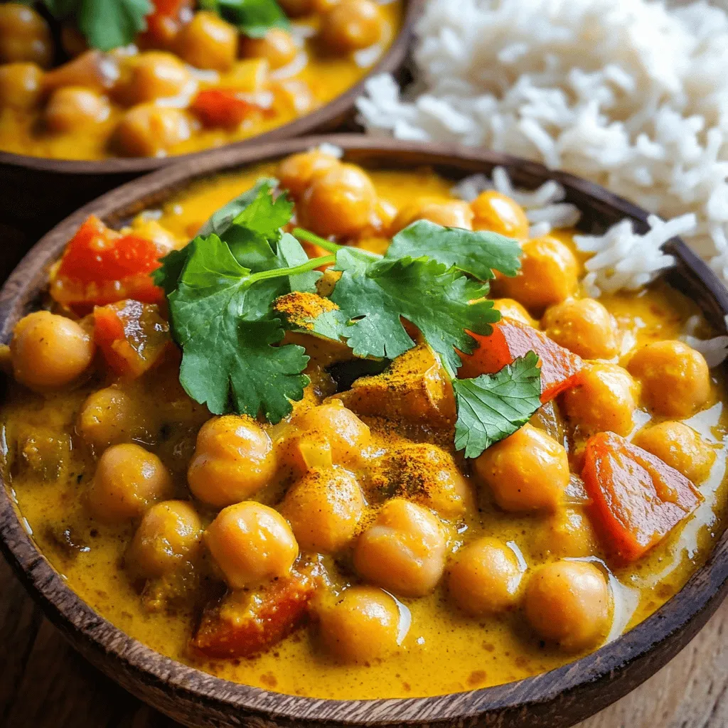 Chickpea Curry in Coconut Milk Rich and Creamy Dish