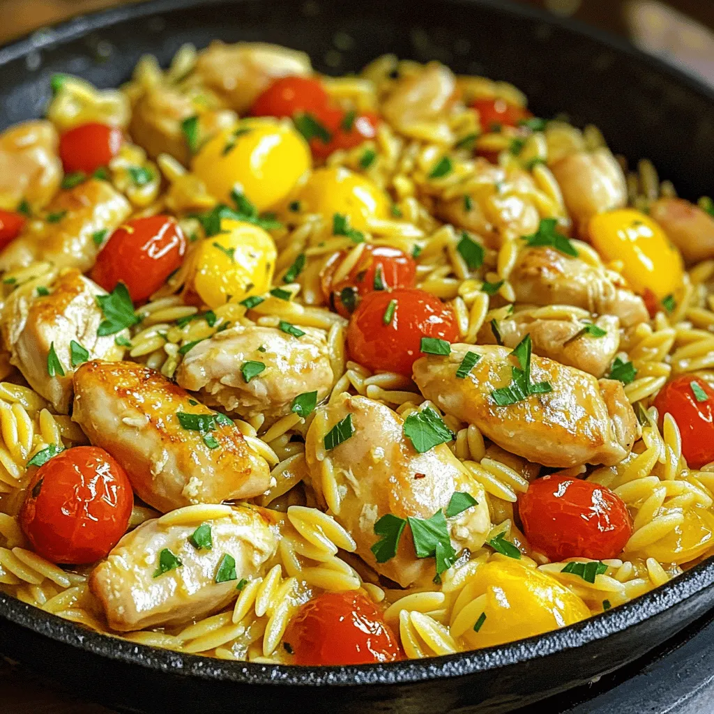 Lemon Garlic Chicken Orzo Skillet Flavorful Delight
