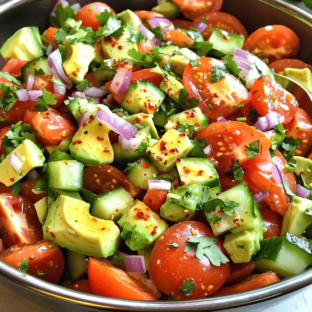Tomato Cucumber Avocado Salad Fresh and Flavorful Dish