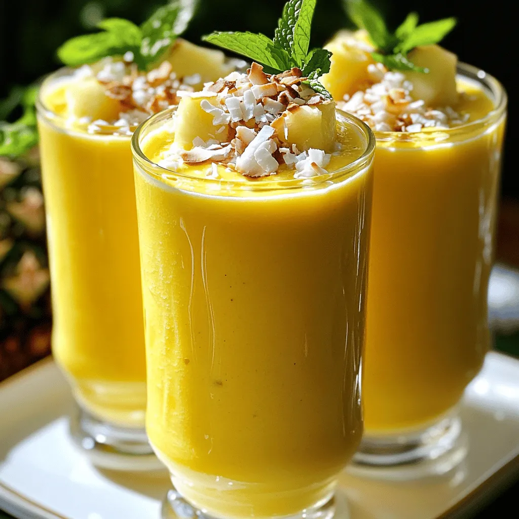 Pineapple Coconut Smoothie Refreshing and Delicious Drink