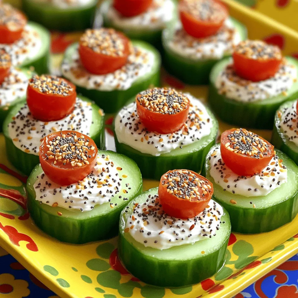 Everything Bagel Cucumber Bites Tasty Party Snack