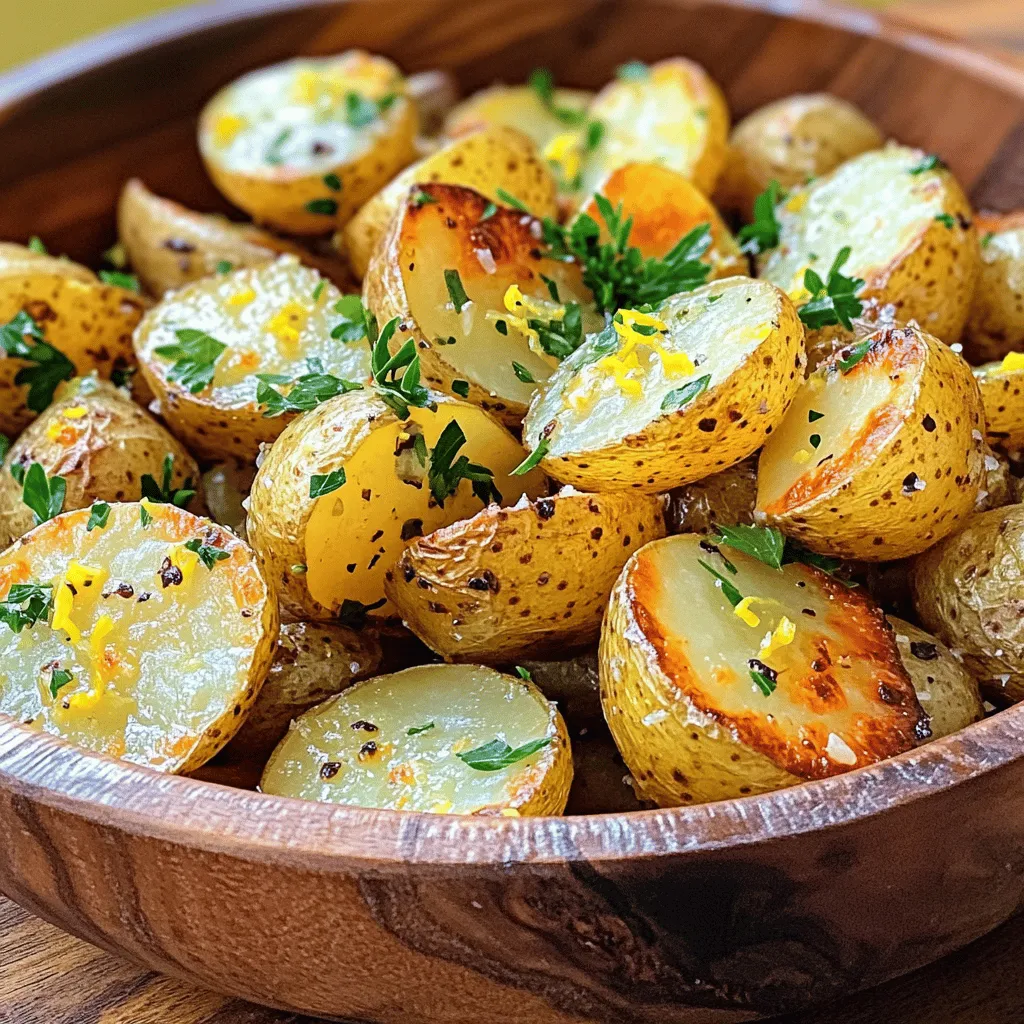 Lemon Garlic Herb Roasted Potatoes Savory Side Dish