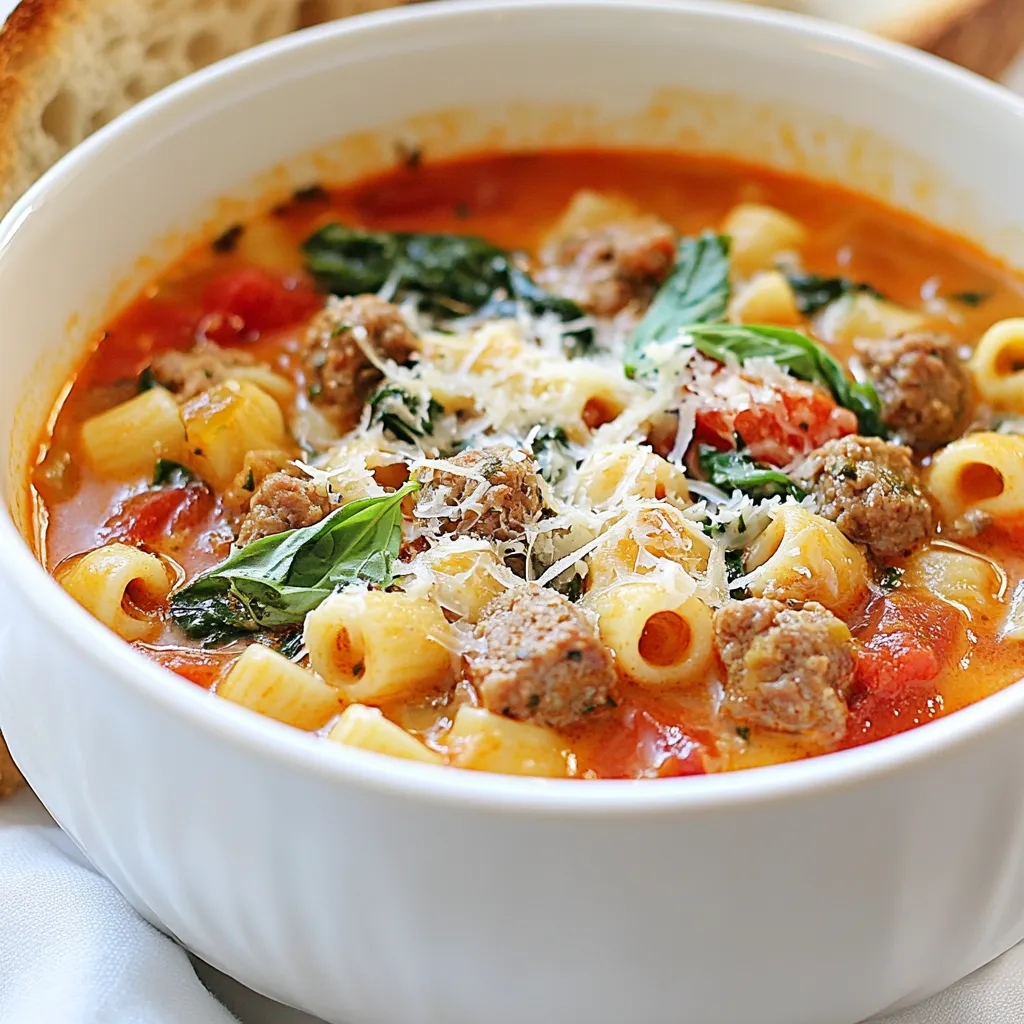 Parmesan Ditalini Soup with Sausage Hearty and Simple
