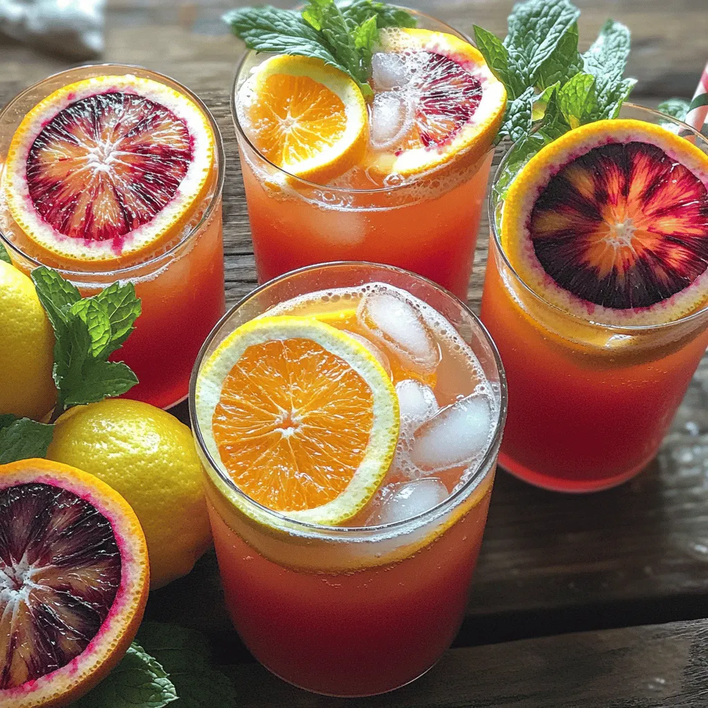 Blood Orange Vanilla Lemonade Refreshing Summer Drink