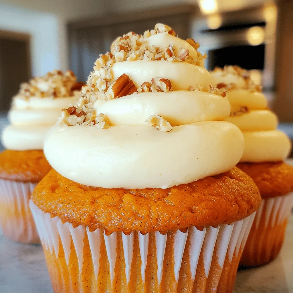 Pumpkin Cream Cheese Frosted Cupcakes Delightful Treat