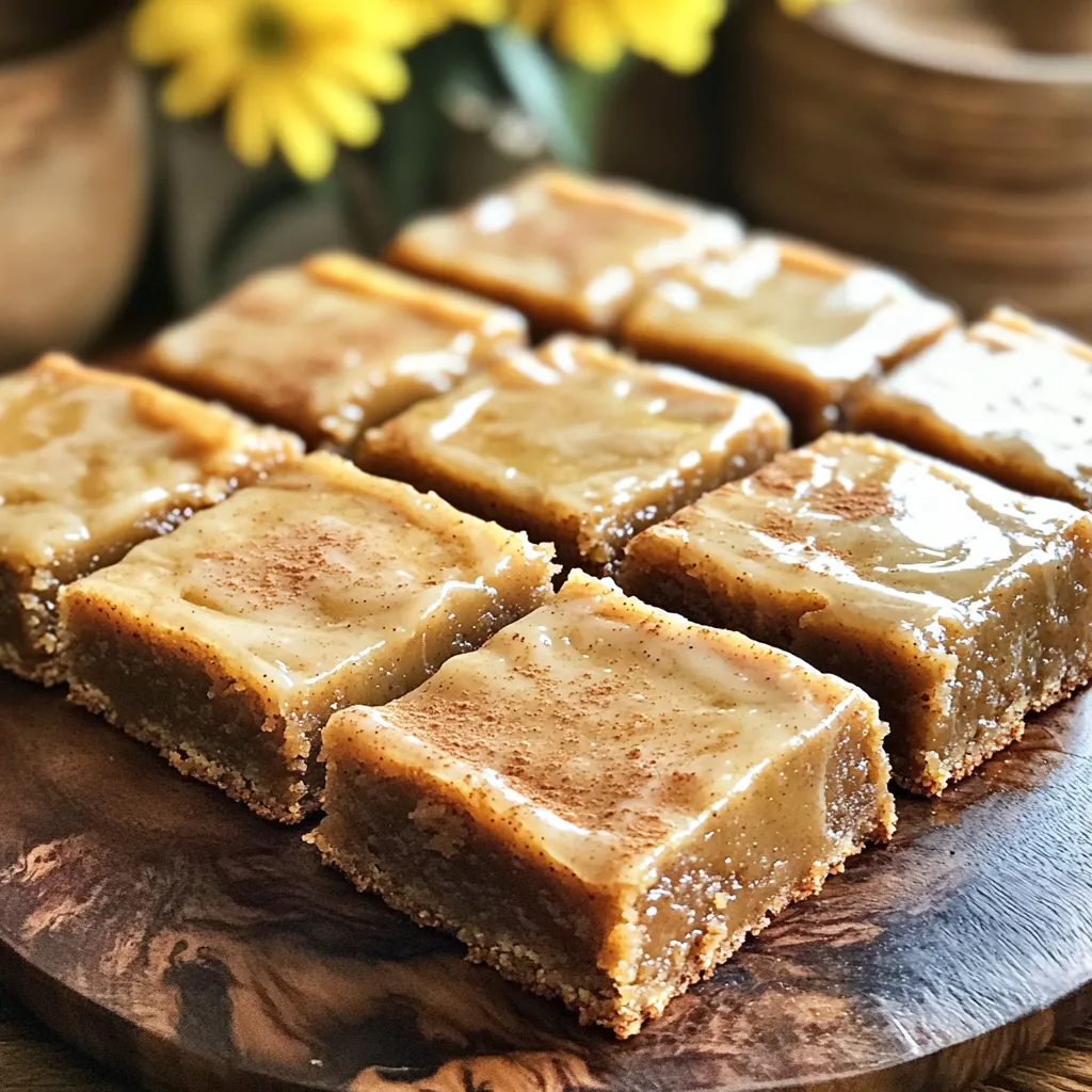 Apple Butter Blondies with Cinnamon Glaze Delight