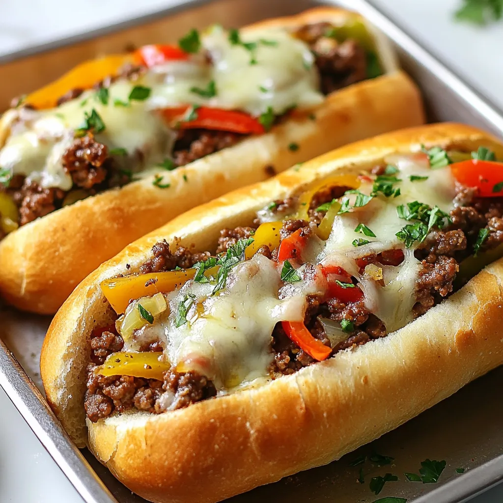 Ground Beef Philly Cheesesteaks Tasty Dinner Idea
